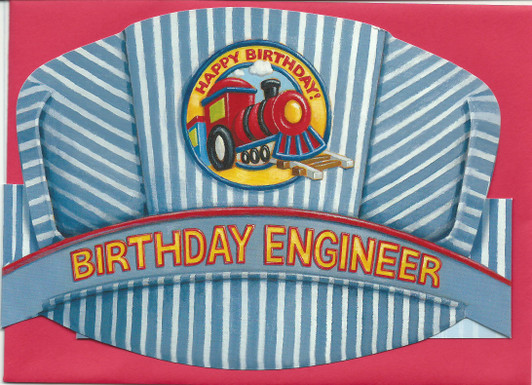 Birthday Train Engineer Hat Greeting Card Birthday Train Engineer Hat Greeting Card