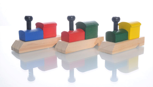Locomotive Shaped Colorful Wooden Train Whistle (1 ct)