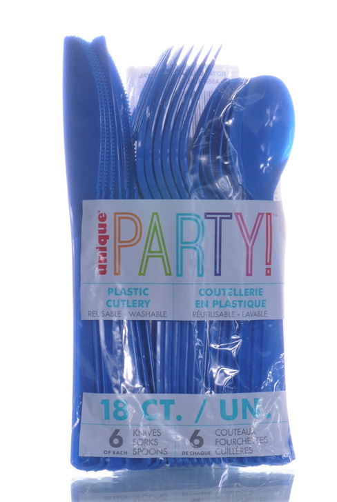 Royal Blue Plastic Cutlery Set ( 18 ct.)