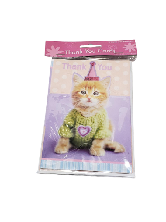 Pet Party Cat Thank You's (8ct)