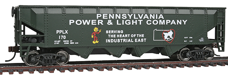 Offset Quad Hopper - Ready To Run -- Pennsylvania Power & Light PPLX #170