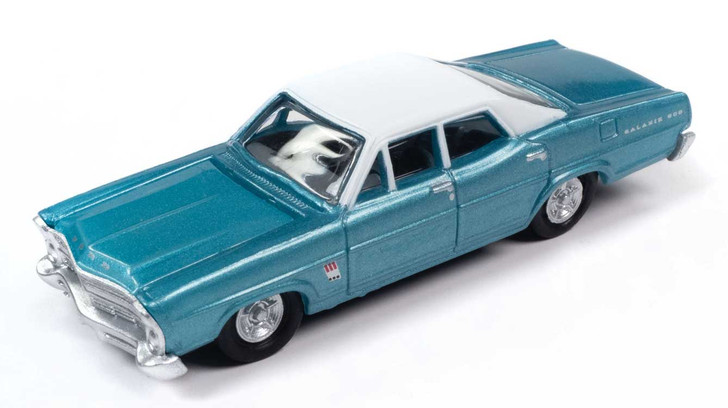 HO Scale 1967 Ford Galaxie - Aqua/White - Assembled