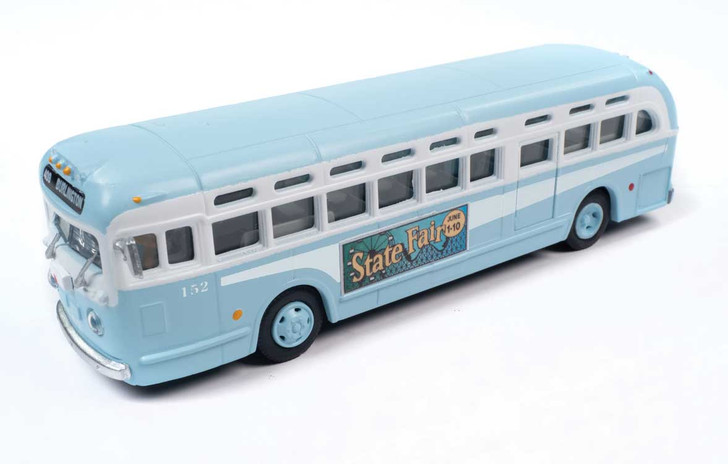 HO Scale GMC TDH3610 Transit Bus - New Jersey (Light Blue, White) - Assembled