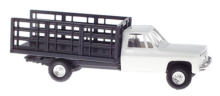 HO Scale Chevrolet Pick-Up with Stakebed Body - White