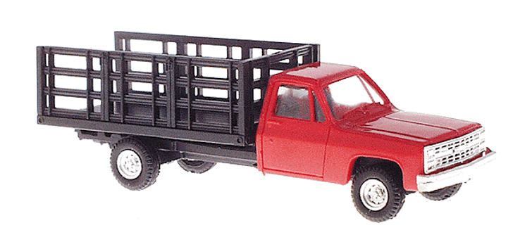HO Scale Chevrolet Pick-Up with Stakebed Body - Red