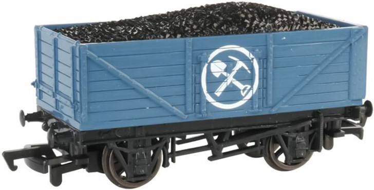Thomas and Friends(TM) - Mining Wagon (Gondola) -- Blue, White (Shovel & Pick Logo, Includes Load)
