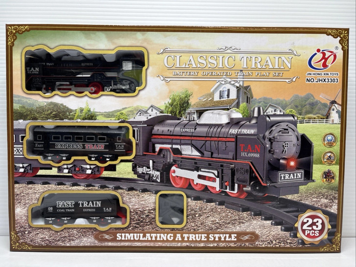 Classic Train Set - Battery Operated 19 PCS  Train Set