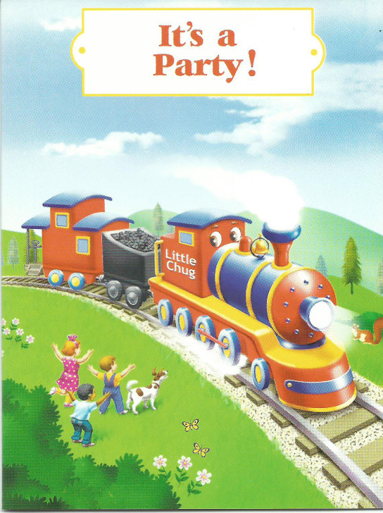 Little Chug Train Party Invitation Cards