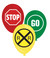 Stop and Go Sign Party Latex Balloons (6 ct)