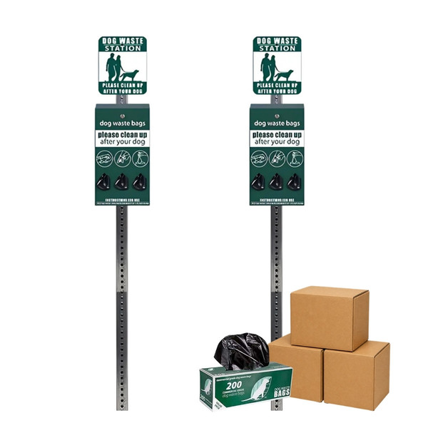 2x Mini Dog Waste Station Bundle + 2 Cases of Bags