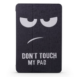 iPad mini 5 (2019) Case Angry Expression Pattern PU Leather & Honeycomb TPU Folio Cover