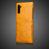 Samsung Galaxy Note 10 Case Yellow Deluxe PU Leather Back Shell with 2 Card Slots, Slim and Lightweight Build & Shockproof | Leather Samsung Galaxy Note 10 Covers | Leather Samsung Galaxy Note 10 Cases | iCoverLover