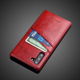Samsung Galaxy Note 10 Case Red Deluxe PU Leather Back Shell with 2 Card Slots, Slim and Lightweight Build & Shockproof | Leather Samsung Galaxy Note 10 Covers | Leather Samsung Galaxy Note 10 Cases | iCoverLover