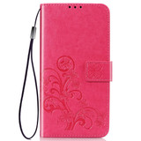 For iPhone 11 Pro Max Case, Four-leaf Clover Emboss PU Leather Folio Wallet Cover | iCoverLover.com.au
