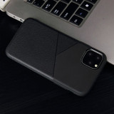 Ultra-thin Shockproof Soft TPU + Leather Case for iPhone 11 Pro, Black