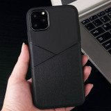 Ultra-thin Shockproof Soft TPU + Leather Case for iPhone 11 Pro, Black