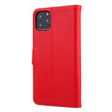 iPhone 11 Pro Max Case Red Fashion Cowhide Genuine Leather Wallet Cover with 2 Card Slots, 1 Cash Slot & Shockproof | Genuine Leather iPhone 11 Pro Max Covers Cases | Genuine Leather iPhone 11 Pro Max Covers