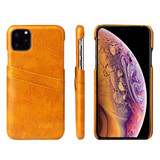 iPhone 11 Pro Case Yellow Deluxe PU Leather Back Shell with 2 Card Slots, Ultra Slim Build & Impact-Resistant | Leather iPhone 11 Pro Covers | Leather iPhone 11 Pro Cases | iCoverLover