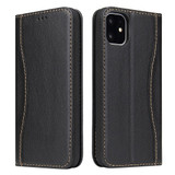 iPhone 11 Case Black Fierre Shann Genuine Cowhide Leather Cover