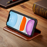 iPhone 11 Case Brown Fierre Shann Genuine Cowhide Leather Cover