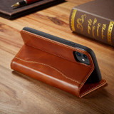 iPhone 11 Case Brown Fierre Shann Genuine Cowhide Leather Cover