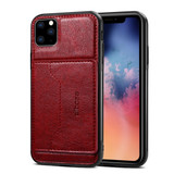 For iPhone 11 Pro Dibase TPU + PC + PU Wild Horse Texture Protective Case Wallet , Red