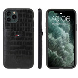 iPhone 11 Pro Case Crocodile Pattern PU Leather Card Slot Wallet Cover Black