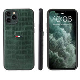 iPhone 11 Pro Case Crocodile Pattern PU Leather Card Slot Wallet Cover Green