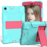 For Galaxy Tab A8.0 2019 / T290 Shockproof Two-Color Silicone Protection Case with TeaL+Hot Pink | iCoverLover Australia