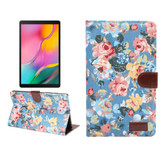 Flower Pattern Cloth Surface Folio PC + PU Leather Case with & Card Slots & Wake Function For Galaxy Tab A 8.0 inch,2019 / T290 / T295 Blue | iCoverLover Australia