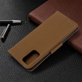 For Galaxy S20+ Plus Lychee Texture Pure Color Folio PU Leather Case with & Card Slots & Wallet & Lanyard Brown | iCoverLover Australia
