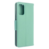 For Galaxy S20+ Plus Lychee Texture Pure Color Folio PU Leather Case with & Card Slots & Wallet & Lanyard Green | iCoverLover Australia