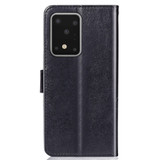 For Galaxy S20 Plus Four-leaf Clasp Embossed Buckle Mobile Phone Protection PU Leather Case with Lanyard Wallet & Bracket Function Black | iCoverLover Australia