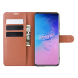 For Galaxy S20 Plus Lychee Texture Folio Protective Case with & Card Slots & Wallet Brown | iCoverLover Australia
