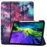 For iPad Pro 11in (2021,2020,2018) Painted TPU Holster Sleep Function & 3-Fold Bracket & Pen Slot, Galaxy Nebula | iPad Pro 11in Cases | iCoverLover.com.au