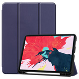 For iPad Pro 11in (2021,2020,2018) Karst Pattern TPU Holster Sleep Function & 3-Fold Bracket & Pen Slot, Blue | iPad Pro 11in Cases | iCoverLover.com.au