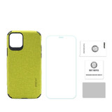 iPhone 11, 11 Pro & 11 Pro Max Case Denim Texture Green Cover & Tempered Glass Screen Protector | iCoverLover Australia