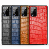 Samsung Galaxy Note 20, 20 Ultra Case Genuine Leather Crocodile Texture Cover Blue