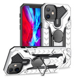 iPhone 12 / 12 Pro (6.1in) Case Tough Armour Protective Cover with Magnetic Ring Holder Silver