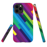 For iPhone 12 Pro Max Case, Tough Protective Back Cover, rainbow pattern | iCoverLover Australia