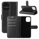 For iPhone 12 Pro Max Lychee Texture Folio PU Protective Case , Holder & Card Slots & Wallet, Black | iCoverLover Australia