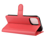 For iPhone 12 Pro Max,12 Pro/12, 12 mini Case, Lychee Texture PU Leather Cover, 3 Card Slots & Stand, Red | iCoverLover.com.au