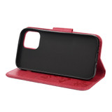 For iPhone 12 mini, 12 Pro Max Case, Vintage Butterflies Pattern PU Leather Wallet Cover, Stand, Red | iCoverLover Australia