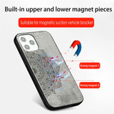 iPhone 12, 12 mini, 12 Pro, 12 Pro Max Case, Fabric Textured Mandala Print Back Cover, Magnetic Insert, Blue | iCoverLover Australia