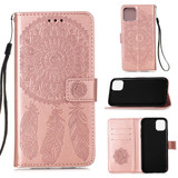 For iPhone 12, 12 mini, 12 Pro, 12 Pro Max Case, Dream Catcher PU Leather Wallet Cover, Stand, Lanyard, Rose Gold | iCoverLover Australia