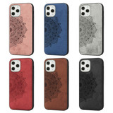 iPhone 12, 12 mini, 12 Pro, 12 Pro Max Case, Fabric Textured Mandala Print Back Cover, Magnetic Insert, Grey | iCoverLover Australia