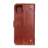 iPhone 12 Pro Max/12 Pro/12 mini Case, Retro PU Leather Wallet Cover, Copper Accents, Card Slots & Stand | iCoverLover Australia