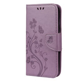 For iPhone 12, 12 mini, 12 Pro, 12 Pro Max Case, Playful Butterflies PU Leather Wallet Cover, Stand, Light Purple | iCoverLover Australia