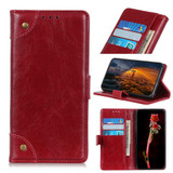 For iPhone 12 / 12 Pro Copper Buckle Nappa Texture Folio PU Leather Case Wallet, Red Wine | iCoverLover Australia