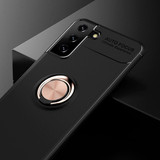 For Samsung Galaxy S21 Ultra/S21+ Plus Case, Metal Ring Holder 360 Degree Rotating TPU Cover, Black+Rose Gold | iCoverLover.com.au | Phone Cases